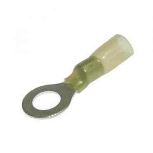 наконечник кольцевой изолированный ruichi rv5.5-8 hst, 48 а, 12-10 awg, желтый, латунь луженая
