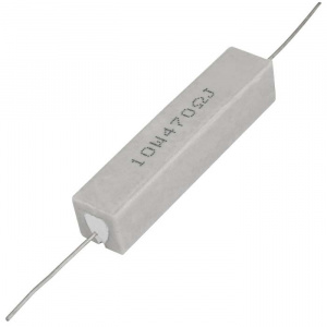 мощный постоянный резистор xin hua rx27-1 470 ом 10w 5% / sqp10, керамо-цементный корпус
