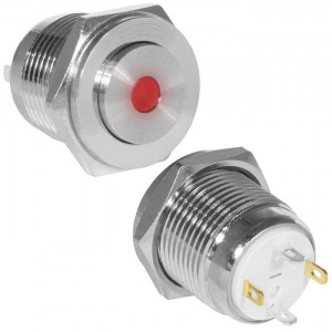 кнопка антивандальная ruichi gq16ph-10d/j/r/n, off-(on), рабочая температура -25…+55 °c, никелирован
