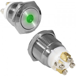 кнопка антивандальная ruichi gq19f-10d/g/n, off-(on), рабочая температура -25…+55 °c, никелированная