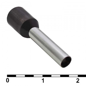 наконечник на кабель ruichi dn04012, чёрный, 2.8x12 мм, 4.0 мм2