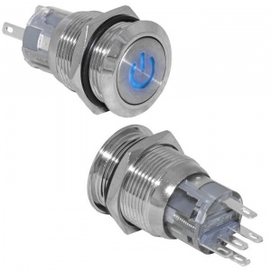кнопка антивандальная ruichi las1-agq-11zdt/b/n, on-on, рабочая температура -25…+55 °c, никелированн