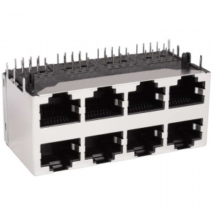 разъём rj ruichi tj9-2-10p8-04 cетевая розетка, 8 гнезд