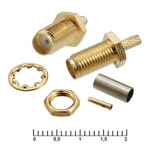 разъём высокочастотный ruichi sma-c316f, крепление гайка