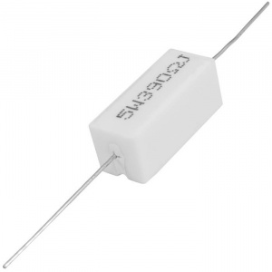 мощный постоянный резистор xin hua rx27-1 390 ом 5w 5% / sqp5, керамо-цементный корпус