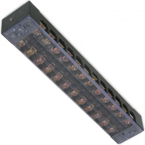 клеммная колодка винтовая с крышкой ruichi tb-1512, 24 контакта, м3, 15 а, 600 в, 14 awg, 2 мм2, кор