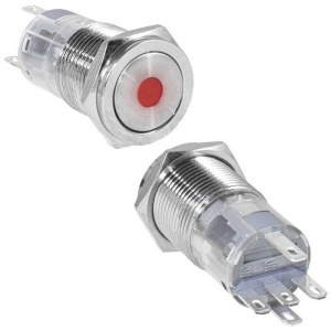 кнопка антивандальная ruichi las2gqpf-11d/r/n, on-(on), рабочая температура -25…+55 °c, никелированн