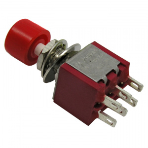 кнопочный переключатель ruichi ts-009, on-on, 5 а, 250 в, 100 мом, круглый, красный