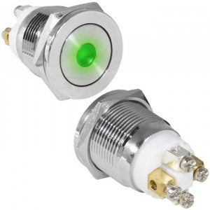 кнопка антивандальная ruichi gq19pf-10d/g/n, off-(on), рабочая температура -25…+55 °c, никелированна