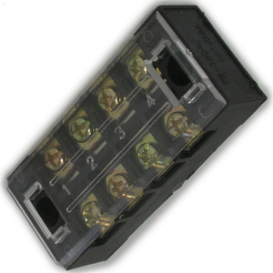 клеммная колодка винтовая с крышкой ruichi tb-3504, 8 контактов, м4, 35 а, 600 в, 8 awg, 10 мм2, кор