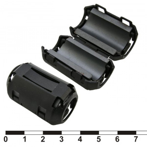 фильтр ферритовый на провод ruichi zcat2436-1330a-bk, чёрный, в корпусе