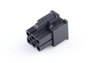 колодка пластиковая mf-2x03f „мама“ 6 pin шаг 4.20мм черный 9.0a 600в pci-e  molex 45559-0002