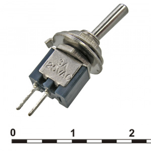 микротумблер ruichi smts-101-a2, on-off, spst, 3 а, 250 в, 50 мом, установочное отверстие 5 мм, 2 ко