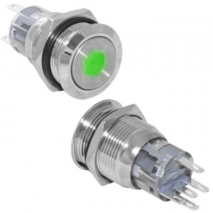 кнопка антивандальная ruichi las1-agq-11zd/g/n, on-on, рабочая температура -25…+55 °c, никелированна