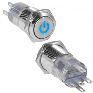 кнопка антивандальная ruichi las2gqf-11dt/b/n, on-(on), рабочая температура -25…+55 °c, никелированн