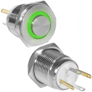 кнопка антивандальная ruichi gq16ph-10e/jl/g/n, off-(on), рабочая температура -25…+55 °c, никелирова