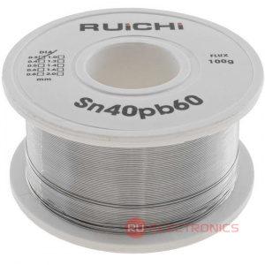 припой ruichi sn60/pb40 d0.3 мм 100g, с флюсом, катушка