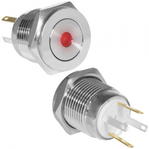 кнопка антивандальная ruichi gq16pf-10d/jl/r/n, off-(on), рабочая температура -25…+55 °c, никелирова