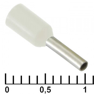 наконечник на кабель ruichi dn00706, белый, 1.2x6 мм
