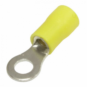 наконечник кольцевой изолированный ruichi rv5.5-5, 48 а, 12-10 awg, желтый, латунь луженая
