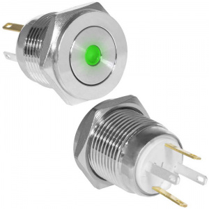 кнопка антивандальная ruichi gq16pf-10d/jl/g/n, off-(on), рабочая температура -25…+55 °c, никелирова