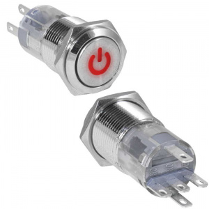 кнопка антивандальная ruichi las2gqf-11dt/r/n, on-(on), рабочая температура -25…+55 °c, никелированн