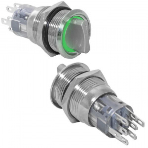 кнопка антивандальная ruichi las1-agq-11x/31/g/n, on-on, рабочая температура -25…+55 °c, никелирован