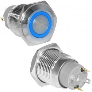 кнопка антивандальная ruichi gq16f-10ze/j/b/n, off-on, рабочая температура -25…+55 °c, никелированна