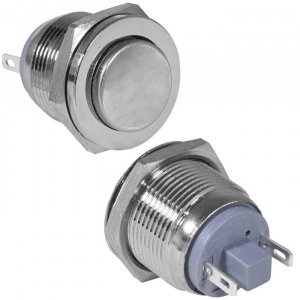 кнопка антивандальная ruichi gq19ph-10/j/n, off-(on), рабочая температура -25…+55 °c, никелированная