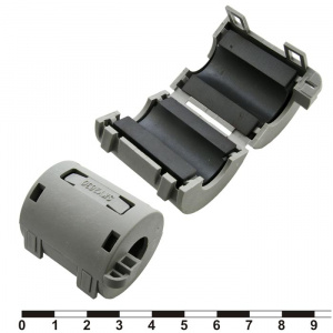 фильтр ферритовый на провод ruichi zcat3035-1330, серый, в корпусе