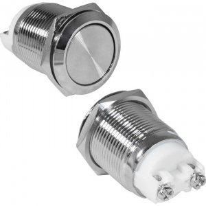 кнопка антивандальная ruichi gq19sf-10z/n, off-on, рабочая температура -25…+55 °c, никелированная ла