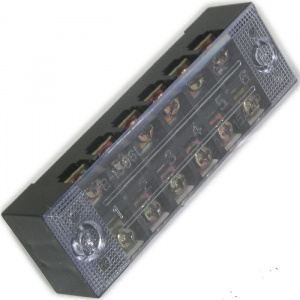 клеммная колодка винтовая с крышкой ruichi tb-1506, 12 контактов, м3, 15 а, 600 в, 14 awg, 2 мм2, ко