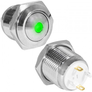 кнопка антивандальная ruichi gq16b-10d/j/g/n, off-(on), рабочая температура -25…+55 °c, никелированн