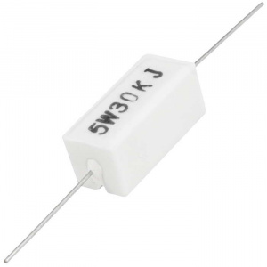 мощный постоянный резистор xin hua rx27-1 30 ком 5w 5% / sqp5, керамо-цементный корпус
