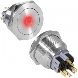 кнопка антивандальная ruichi gq30pf-11d/r/n, on-(off)+off-(on), рабочая температура -25…+55 °c, нике