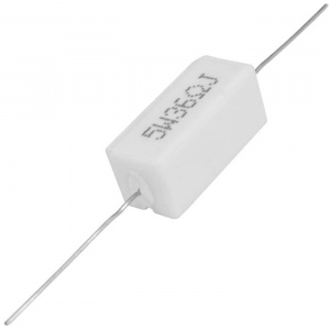 мощный постоянный резистор ruichi rx27-1 36 ом 5w 5% / sqp5, керамо-цементный корпус