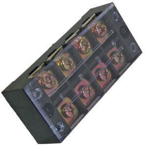 клеммная колодка винтовая с крышкой ruichi tb-4504, 8 контактов, м5, 45 а, 600 в, -40…+80 °с, корпус