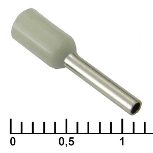наконечник на кабель ruichi dn00708, серый, 1.2x8 мм, 0.75 мм2