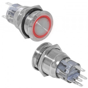 кнопка антивандальная ruichi las1-agq-11e/r/n, on-(on), рабочая температура -25…+55 °c, никелированн