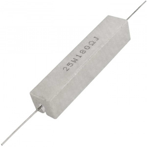 мощный постоянный резистор xin hua rx27-1 180 ом 25w 5% / sqp25, керамо-цементный корпус