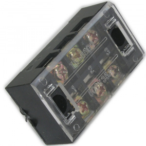 клеммная колодка винтовая с крышкой ruichi tb-3503, 6 контактов, м4, 35 а, 600 в, 8 awg, 10 мм2, кор