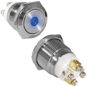 кнопка антивандальная ruichi gq19f-10d/b/n, off-(on), рабочая температура -25…+55 °c, никелированная