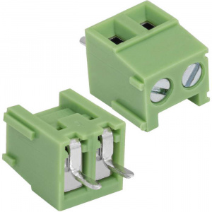 клеммная колодка винтовая ruichi xy303v-02p на 2 клеммы m2.5, шаг 3.81 мм, лифт, 10 а, 26-16 awg