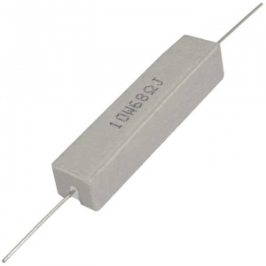 мощный постоянный резистор ruichi rx27-1 68 ом 10w 5% / sqp10, керамо-цементный  корпус