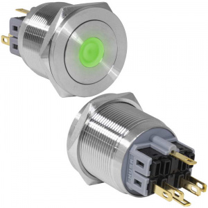 кнопка антивандальная ruichi gq25pf-11zd/g/n, on-off+off-on, рабочая температура -25…+55 °c, никелир