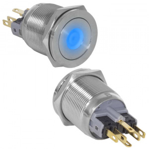 кнопка антивандальная ruichi gq22pf-11zd/b/n, on-off+off-on, рабочая температура -25…+55 °c, никелир