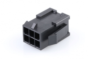 колодка пластиковая mmf-2x03m „папа“ 6 pin шаг 3.00мм черный 5.0a 250в на панель  molex 43020-0600