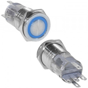 кнопка антивандальная ruichi las2gqpf-11e/b/n, on-(on), рабочая температура -25…+55 °c, никелированн