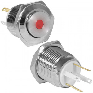 кнопка антивандальная ruichi gq16h-10d/jl/r/n, off-(on), рабочая температура -25…+55 °c, никелирован