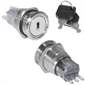 кнопка антивандальная ruichi las1-agq-11y/21/n, on-on, рабочая температура -25…+55 °c, никелированна